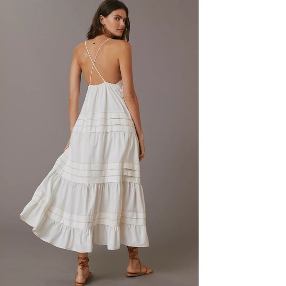 NEW Anthropologie Maeve Deep V-Neck Maxi Dress - Picture 2 of 4